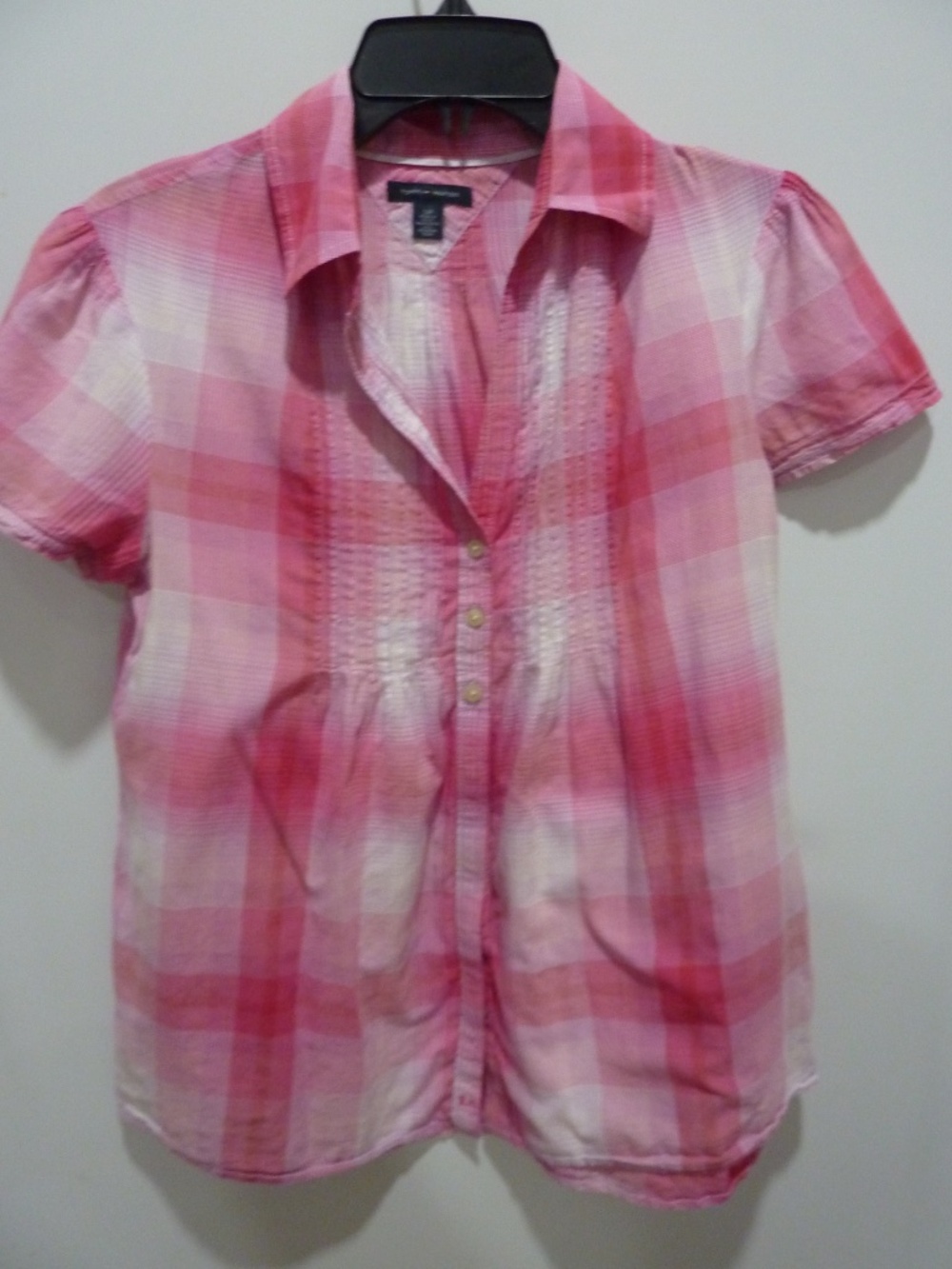 Tommy Hilfiger COTTON  Ruffle Button Front  Blouse BOHO PINK SIZE S
